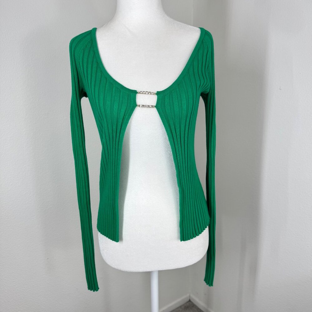 Lovers And Friends Mary Sweater Rhinestone Chain Green Size XS